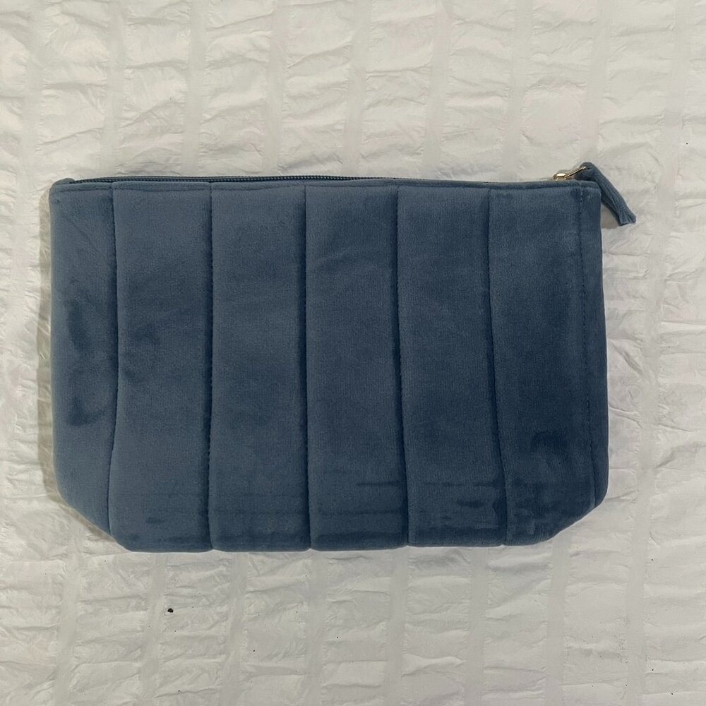 Blue velvet cosmetic bag - NWOT